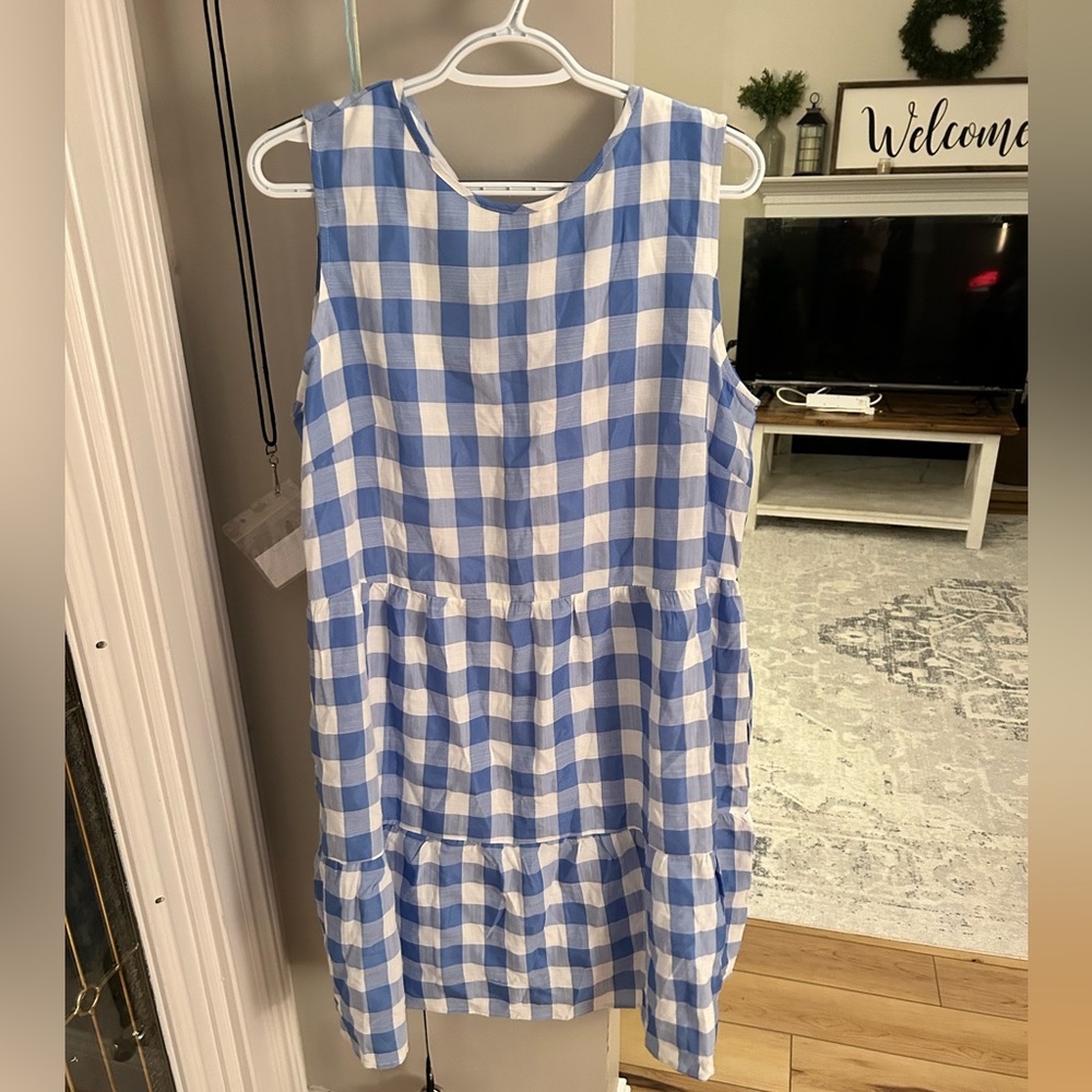 NWT checkered blue sun dress